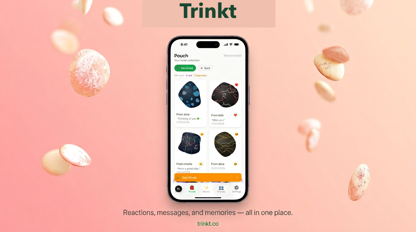 Trinkt social affection app — send unique art to friends